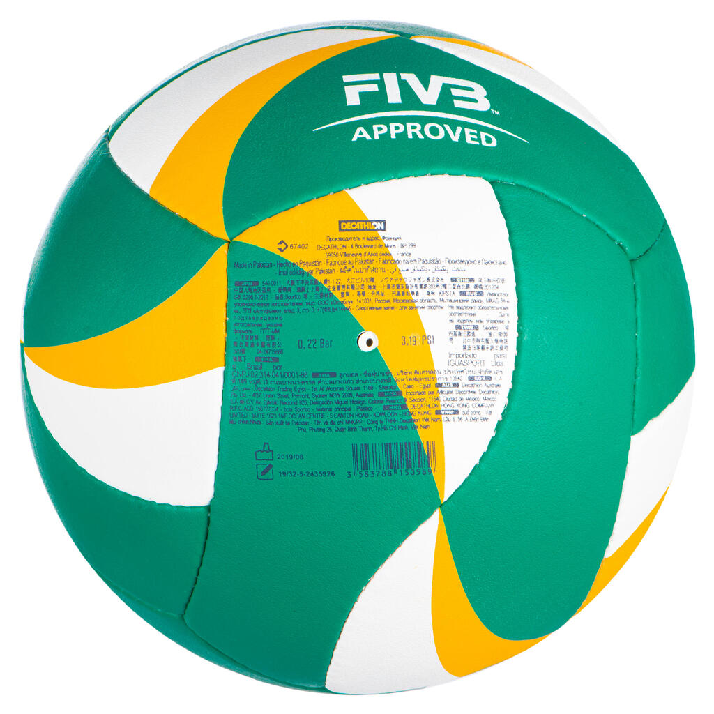 Ballon de beach volley BV900 vert et jaune