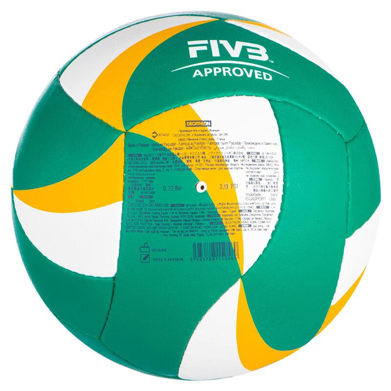Míč na beach volejbal BV900 FIVB zeleno-žlutý
