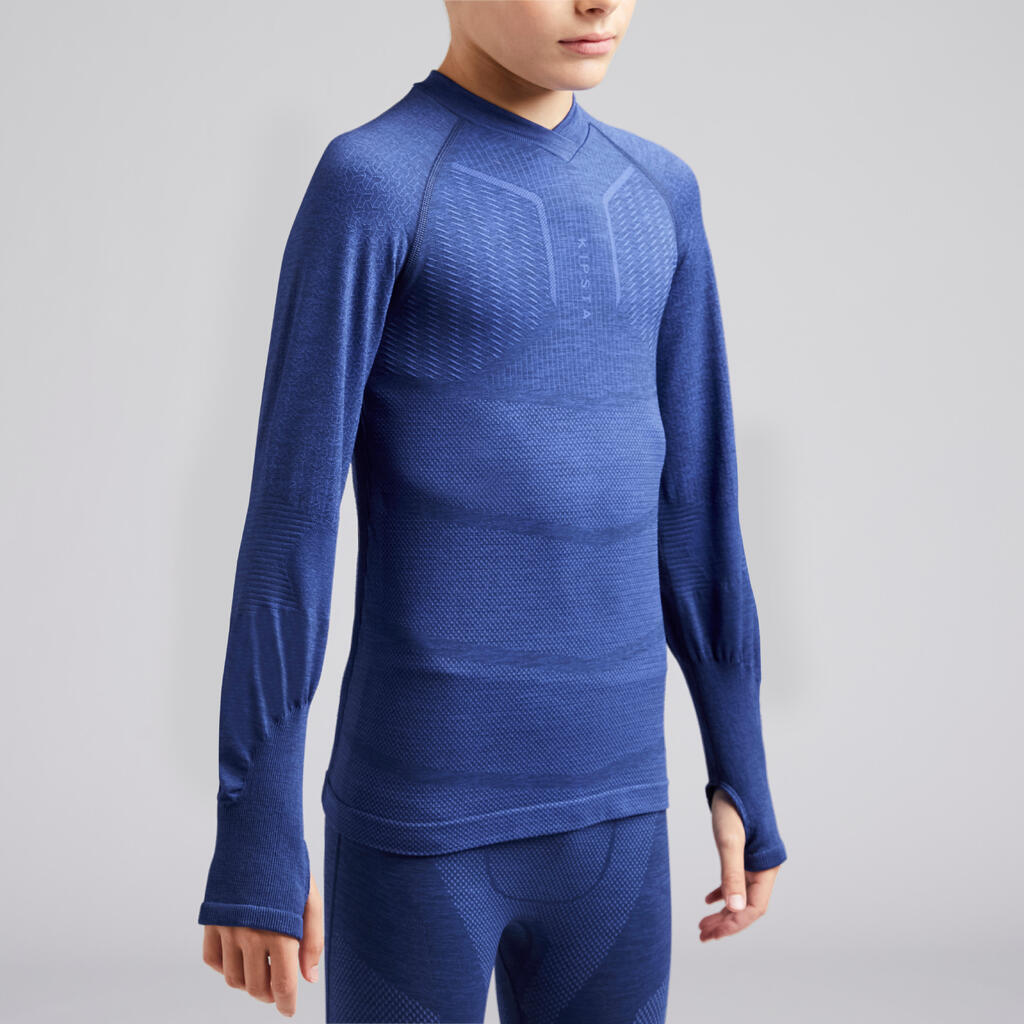 Funktionsshirt langarm Keepdry 500 atmungsaktiv Kinder grün