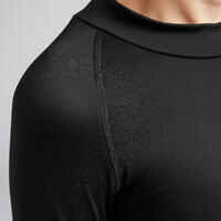 Kids' Long-Sleeved Thermal Football Base Layer Top Keepcomfort 100 - Black