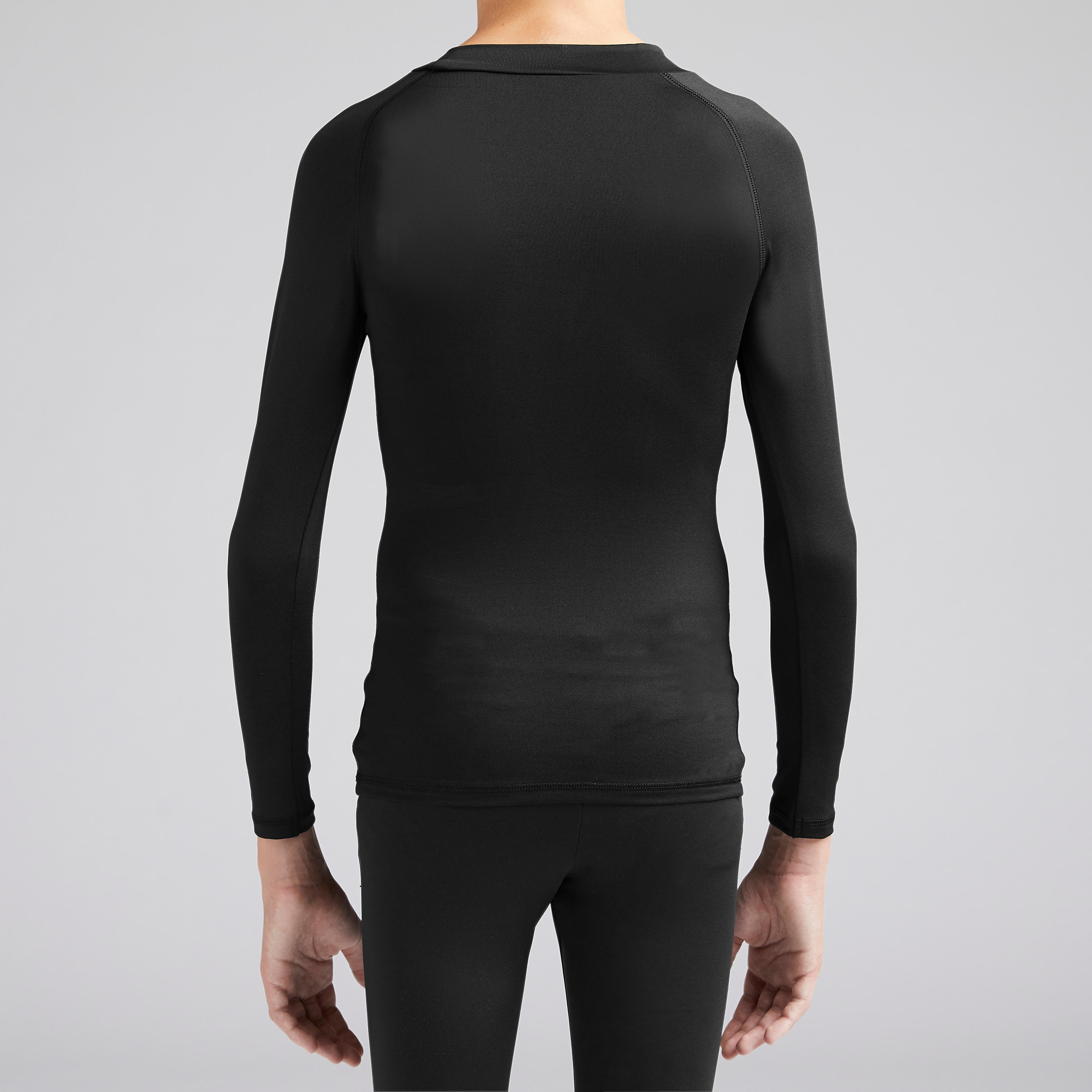 Sous-maillot thermique à manches longues pour enfants - Keepcomfort 100 noir - KIPSTA