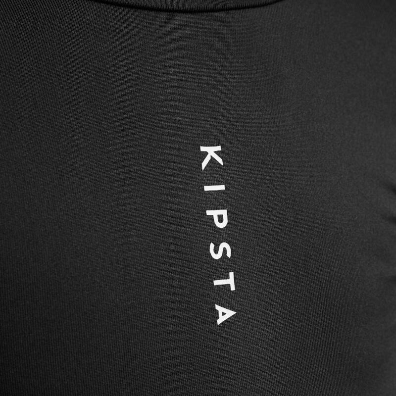 Camiseta térmica de fútbol manga larga Niño Kipsta Keepcomfort 100 negro
