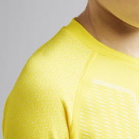 Kids' Long-Sleeved Base Layer Football Top Keepdry 500 - Yellow