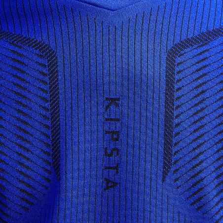 Kids' Football Long-Sleeved Base Layer Top Keepdry 500 - Indigo Blue