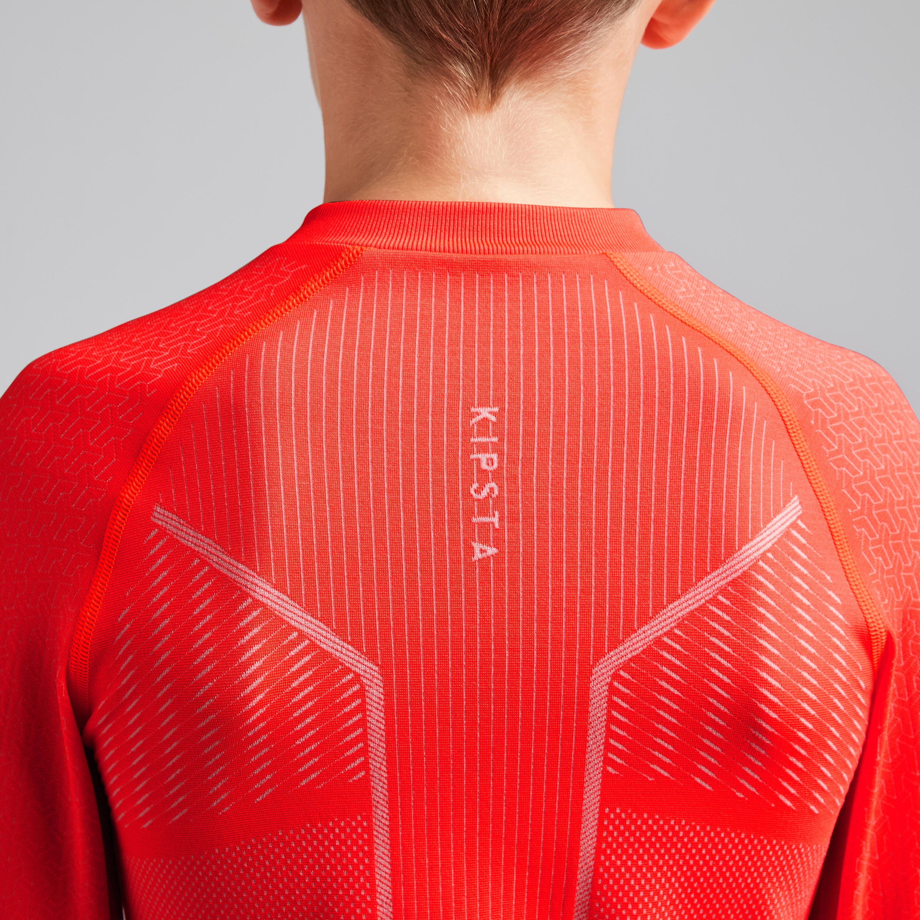 Kids' Long-Sleeved Football Base Layer Top Keepdry 500 - Red 6/9