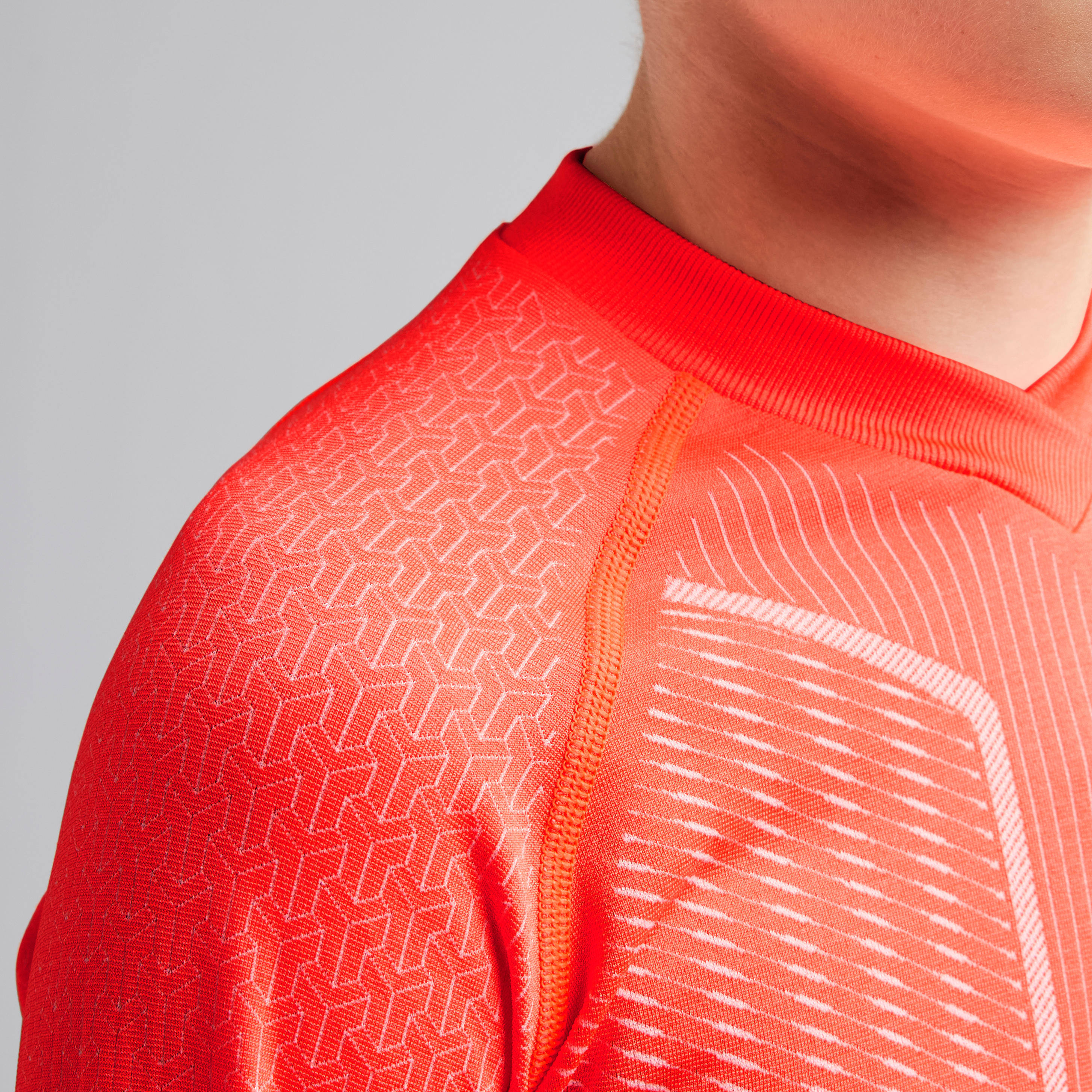 Kids' Long-Sleeved Football Base Layer Top Keepdry 500 - Red 7/9