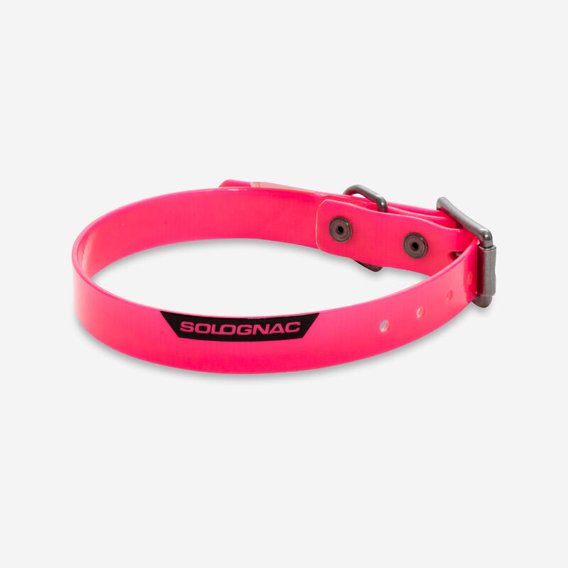 Collar Perro Solognac 500 Ajustable Plastico Rosa Fluorescente