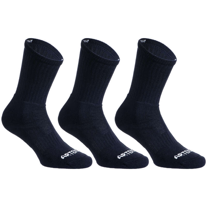 ARTENGO High Tennis Socks RS 500 Tri-Pack - Navy | Decathlon