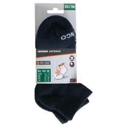 Mid-High Tennis Socks RS 500 Tri-Pack - Navy