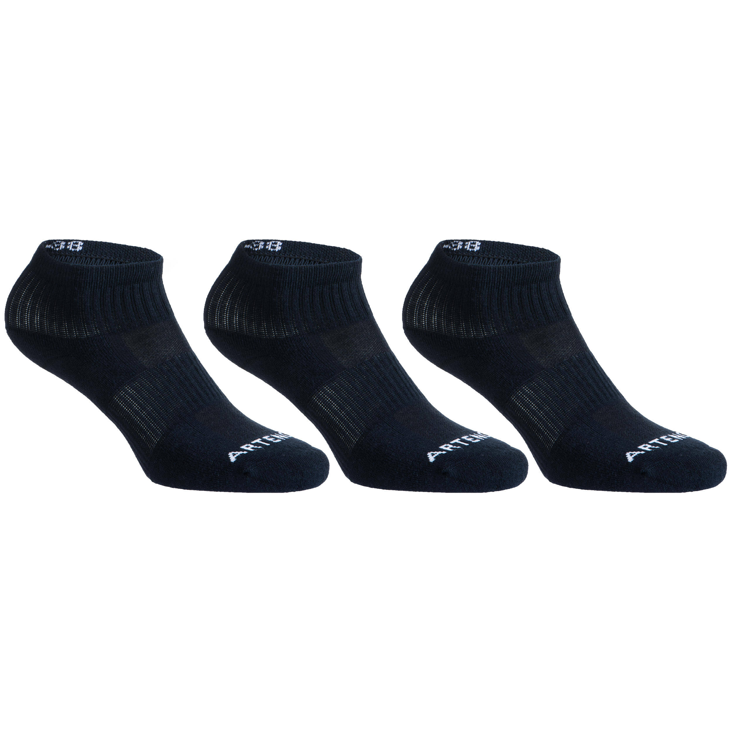 Mid-High Tennis Socks Tri-Pack RS 500 - Navy -  1