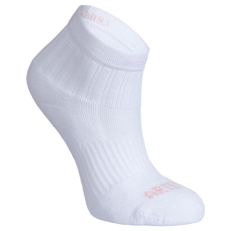 Kids' Tennis Socks RS 500 Mid Tri-Pack - Pink/White/Blue