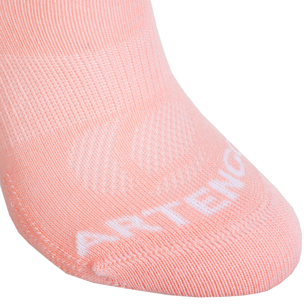 Kids' Low Sports Socks Tri-Pack RS 160 - Grey/Peach/Pink