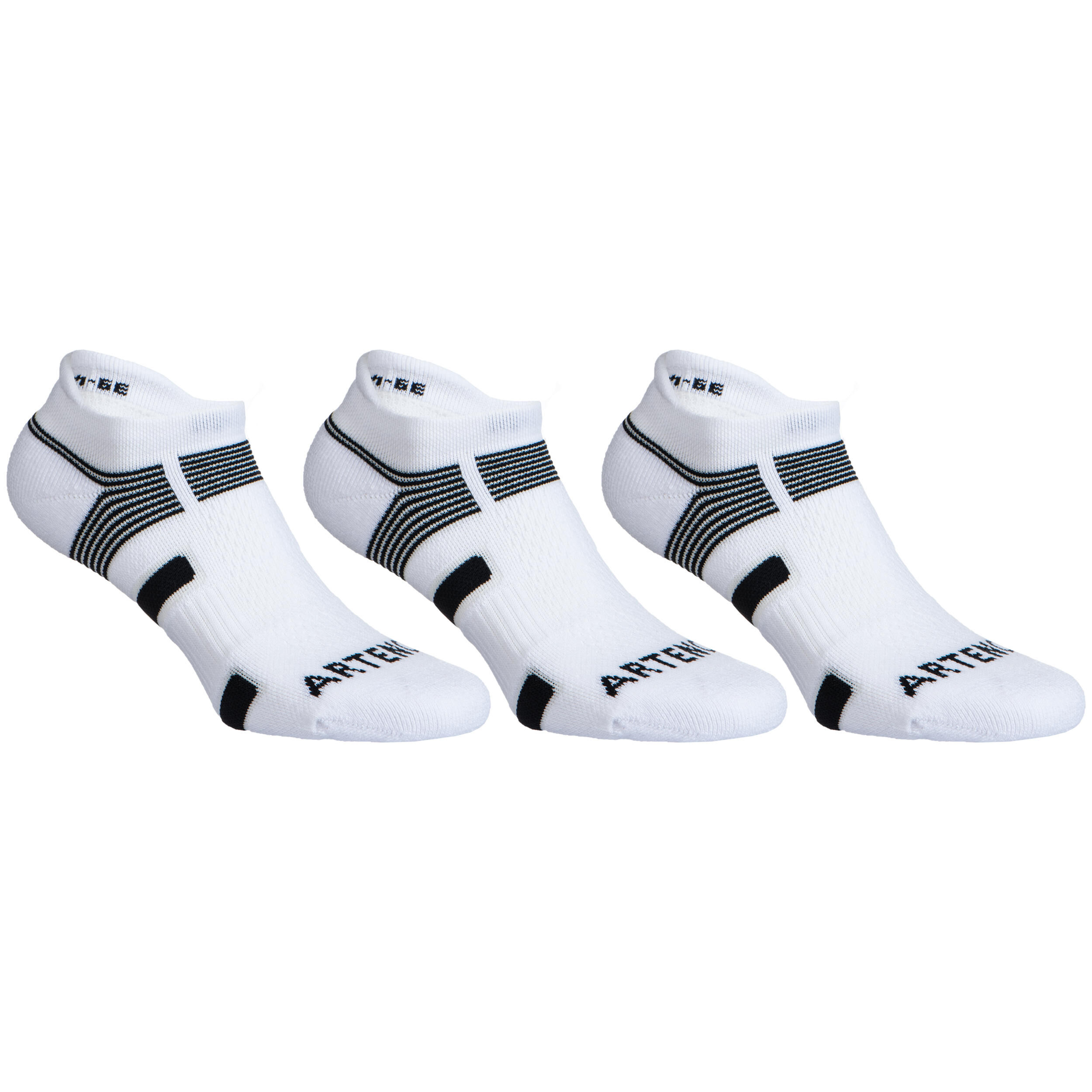 ARTENGO Low Tennis Socks RS 560 Tri-Pack - White/Black