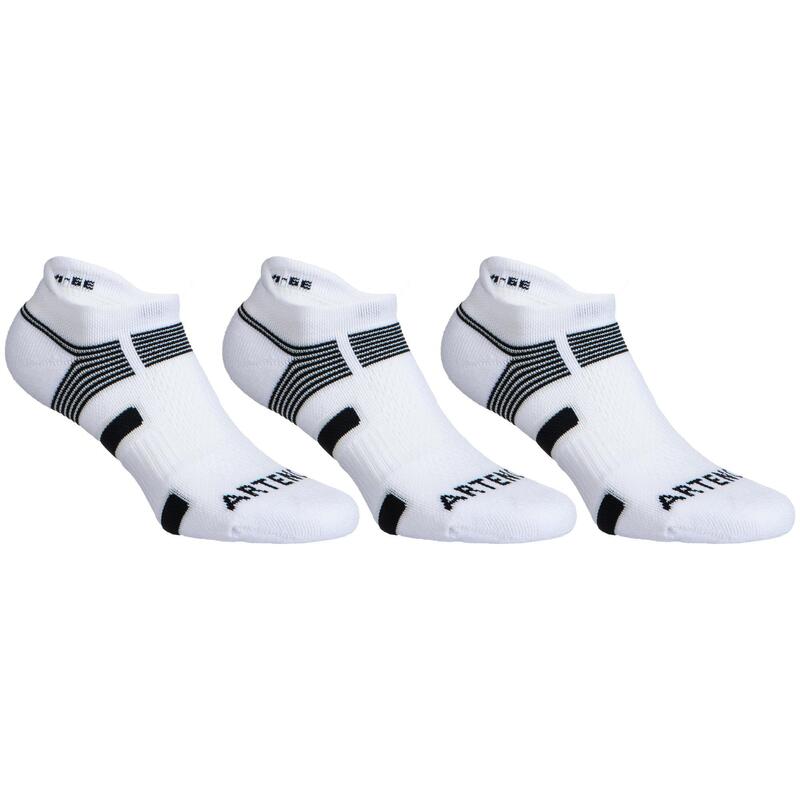 Dětské nízké tenisové ponožky RS560 bílé 3 páry 