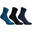 CHAUSSETTES DE SPORT HAUTES RS 160 BLEU NOIR MARINE LOT DE 3