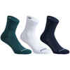 High Tennis Socks RS 160 Tri-Pack - Green/White/Navy