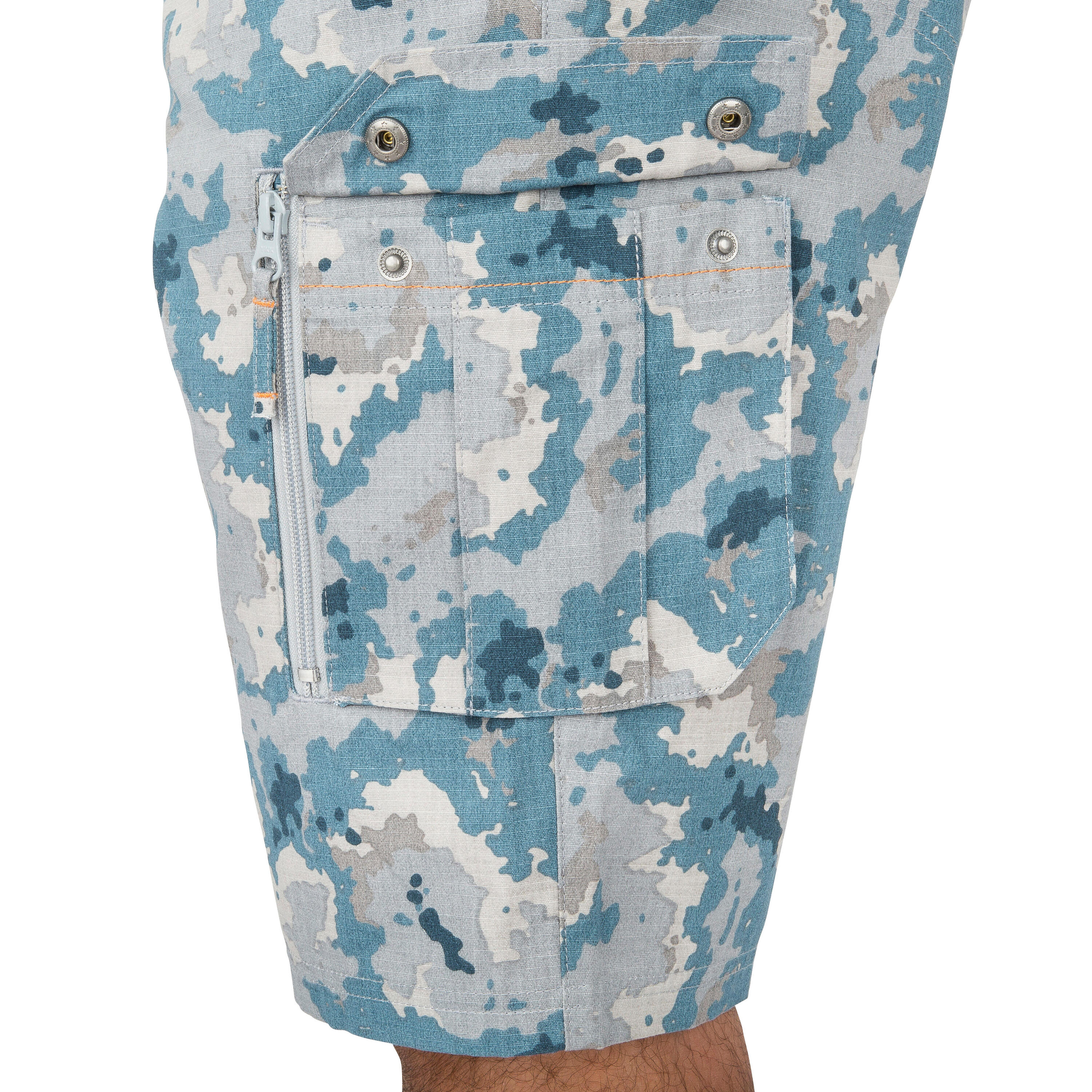 Bermudas de Caça 500 Camuflado Island Azul 9/15
