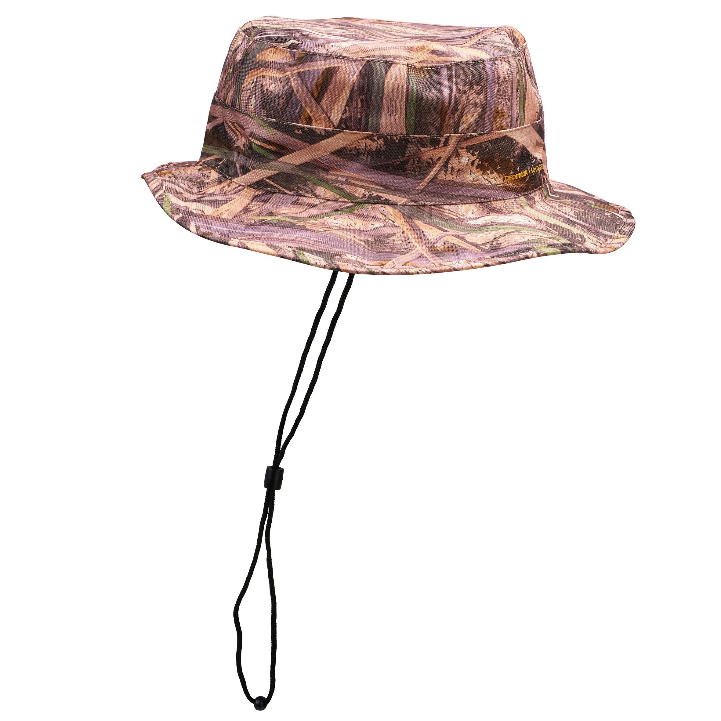 Waterproof hunting hat 100 wetlands camouflage 3/14