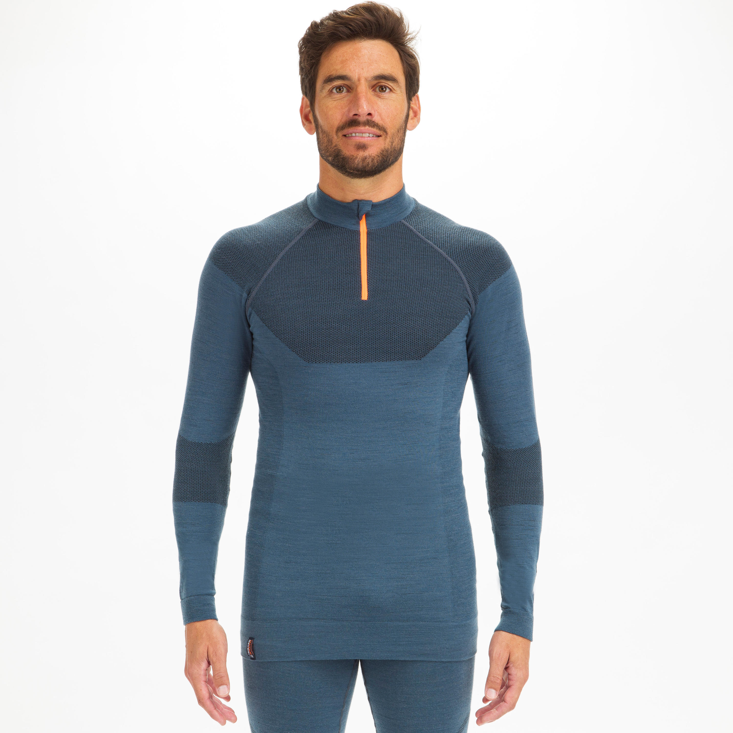 Pánské spodní tričko Sailing 500 s dlouhým rukávem z vlny merino šedé 3/8