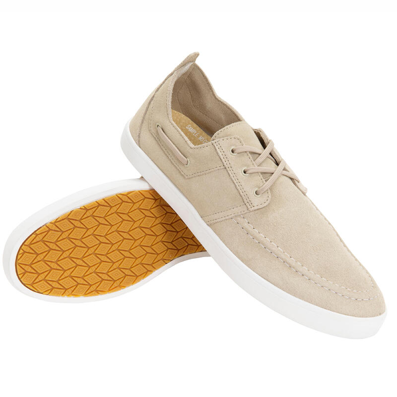 Chaussures bateau adhérente Homme SAILING 300 Beige