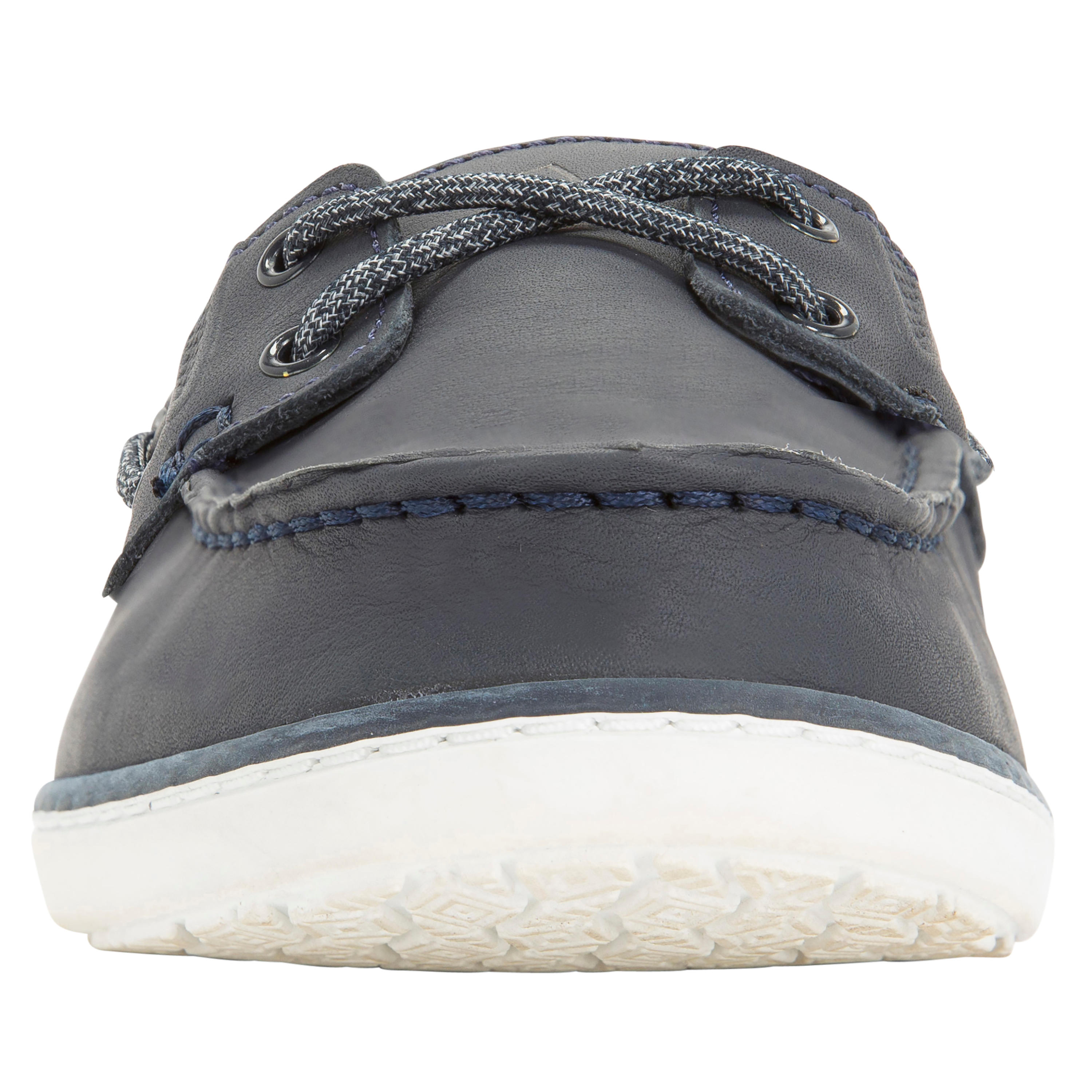 Women’s Leather Sailing Boat Shoes 500 - Navy 4/11