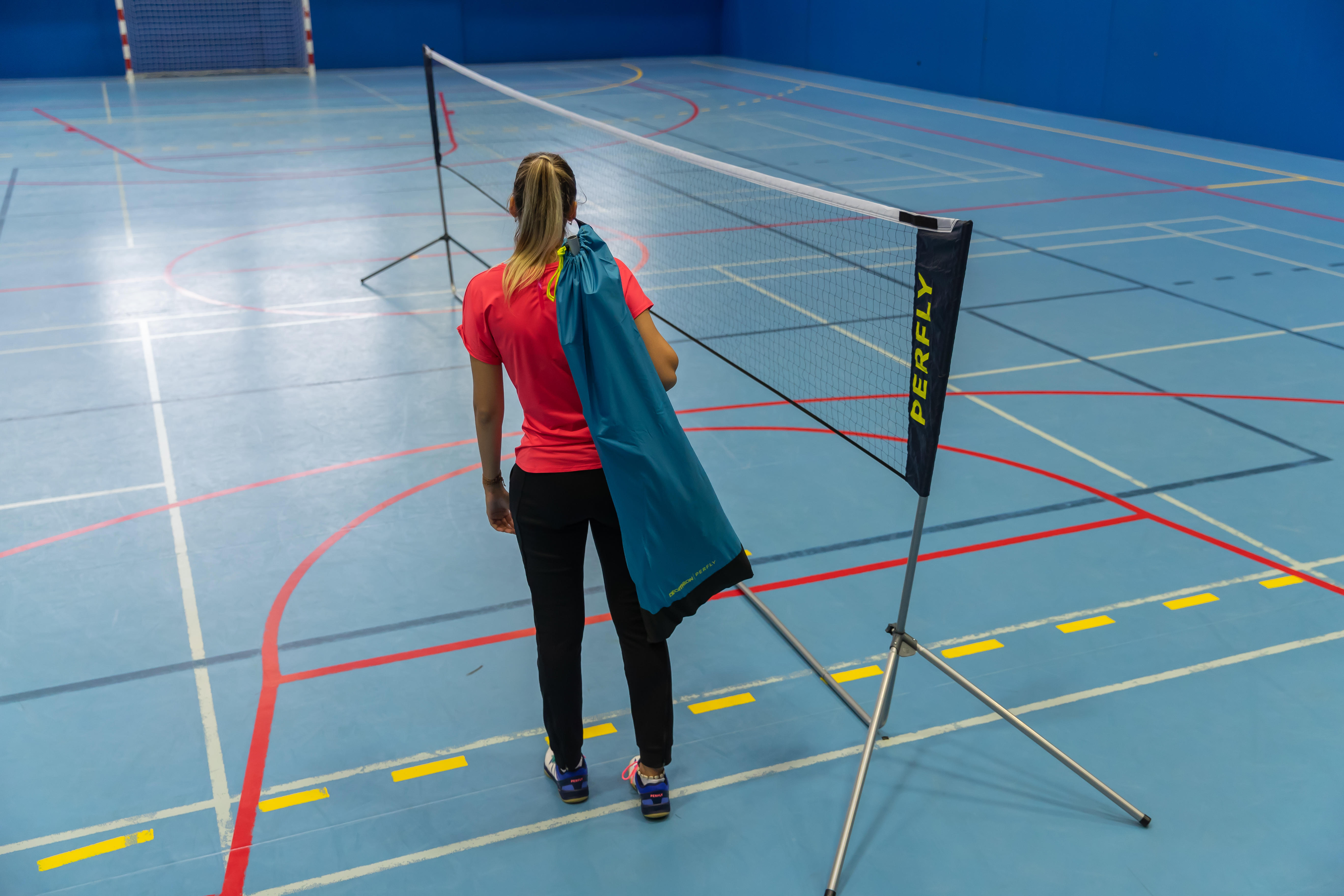 BADMINTON NET & POST WITH OFFICIAL DIMENSION 6.10 M - PERFLY