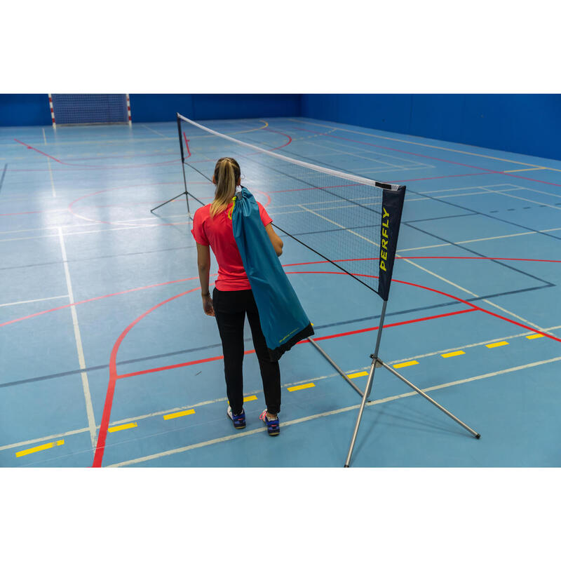 Badmintonnet en palen met officiële afmeting 6,10 m