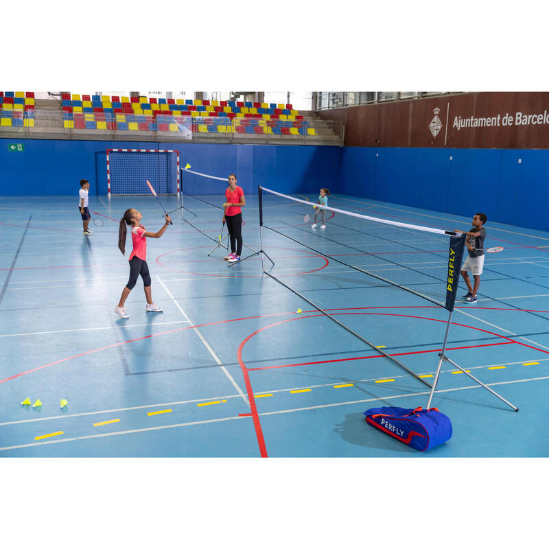 Badmintonnet en palen met officiële afmeting 6,10 m