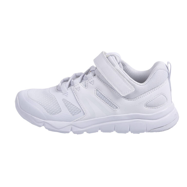 Kids' lightweight and breathable rip-tab trainers, white