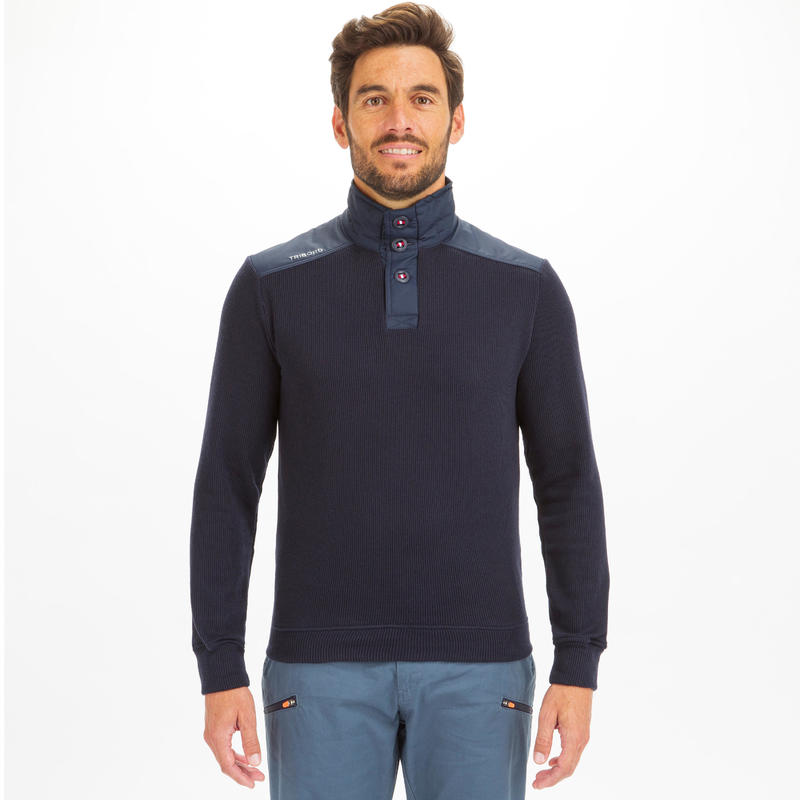 Men's sailing pullover SAILING 100 Navy Blue Decathlon