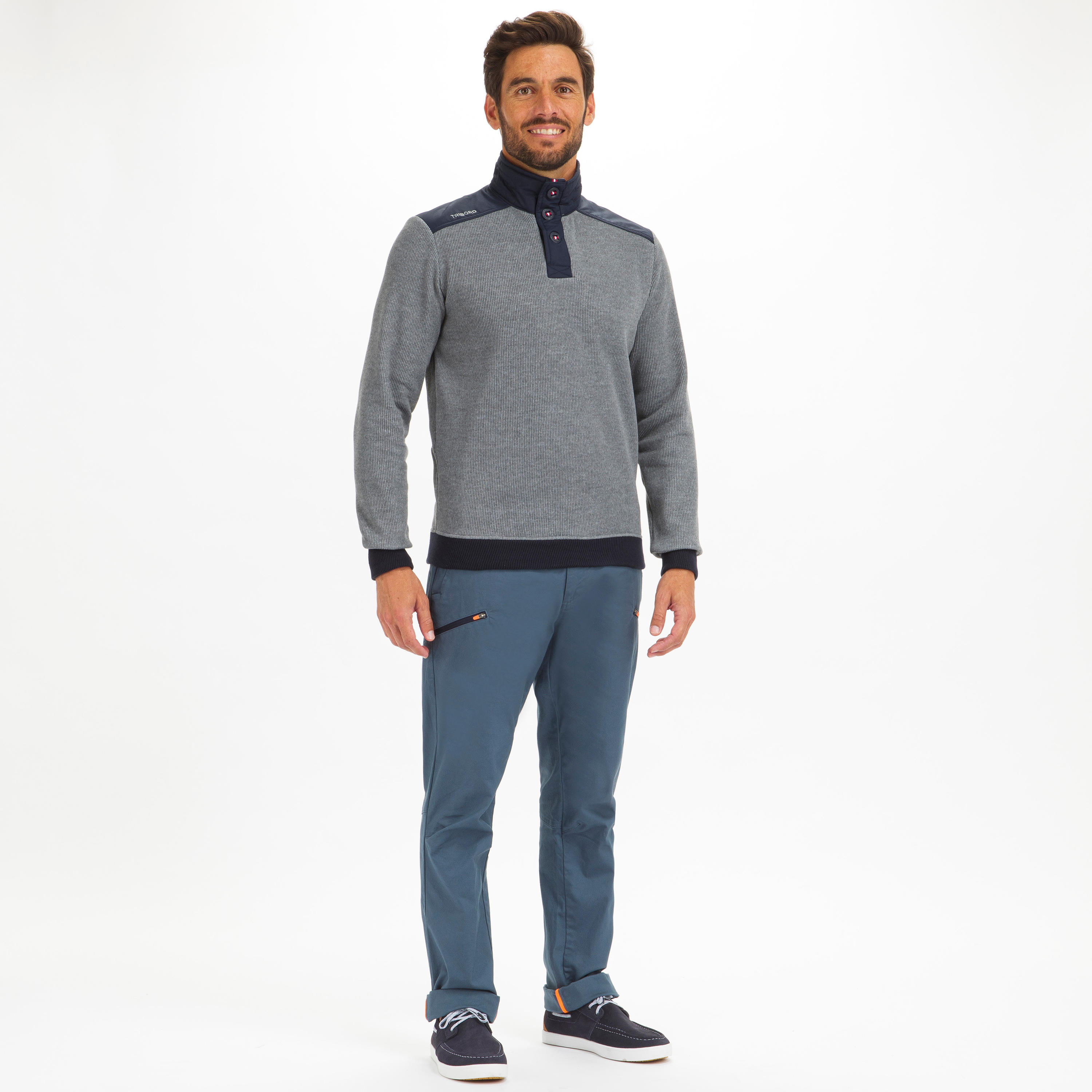 Men's Sailing Pullover Sailing 100 - Grey 2/7