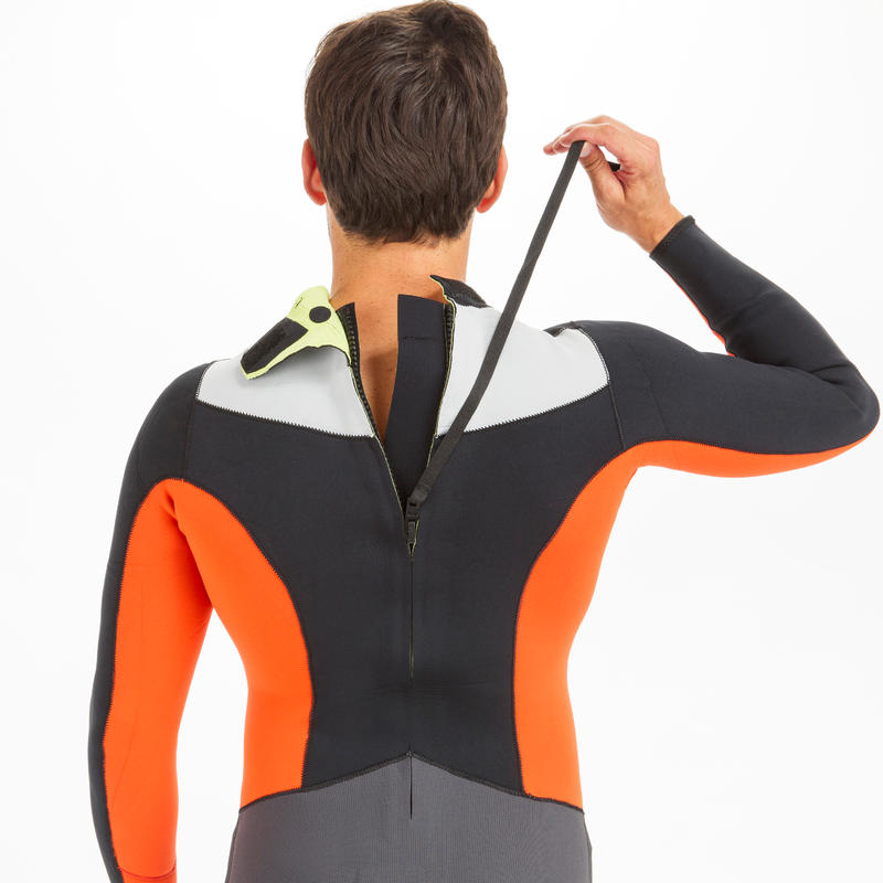 Dinghy 500 Men's Sailing GBS 3/2 mm Neoprene Wetsuit Black/Orange