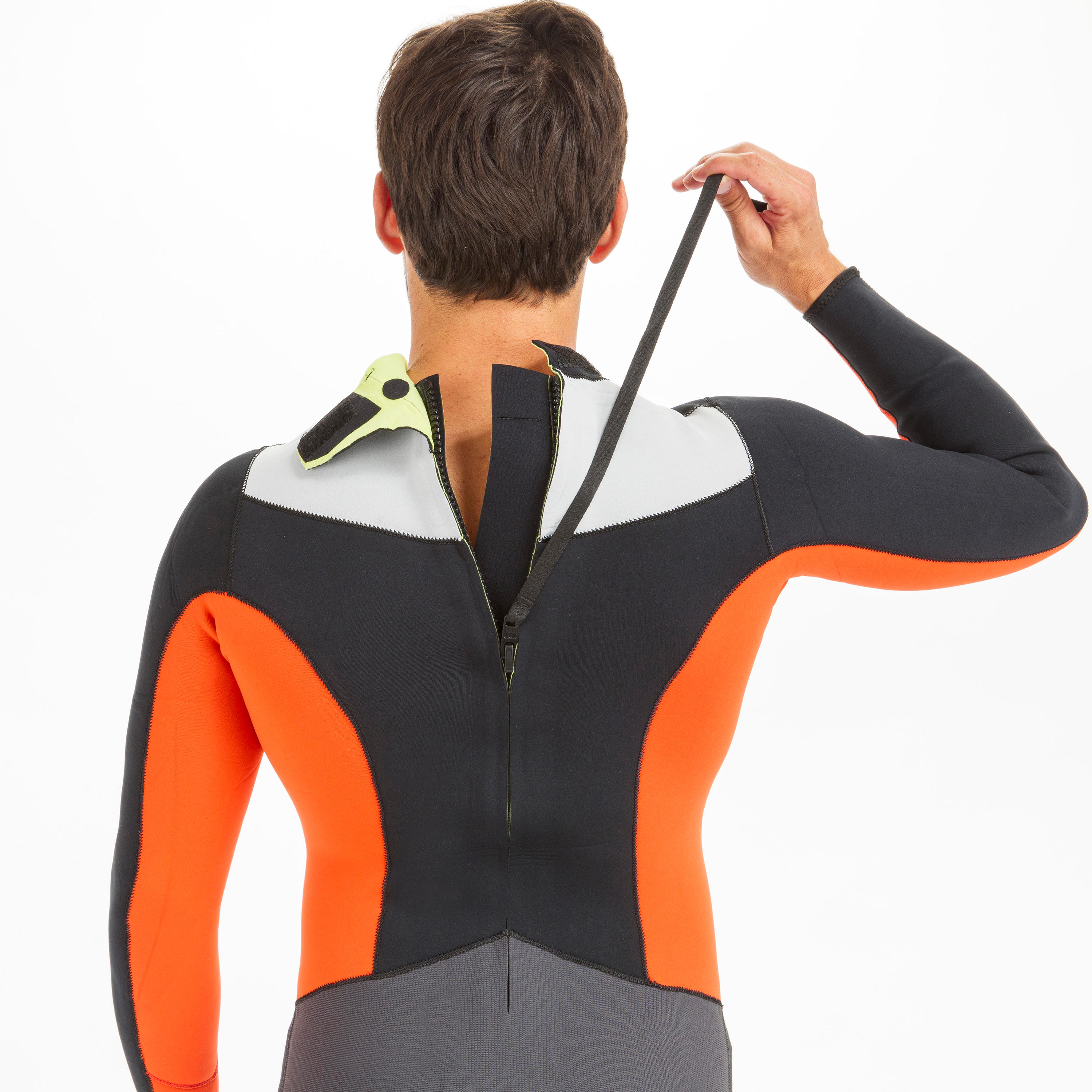 Dinghy 500 Men's Sailing GBS 3/2 mm Neoprene Wetsuit - Black/Orange - TRIBORD