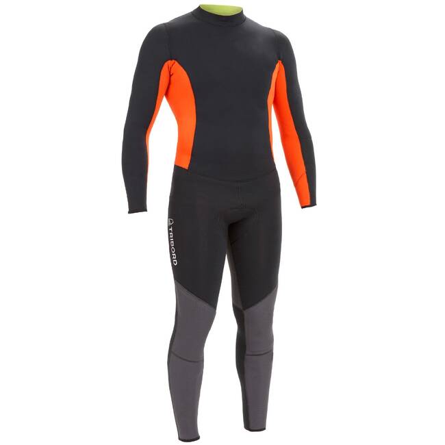 MEN'S SAILING 3.2 MM NEOPRENE WETSUIT 500 - BLACK/ORANGE