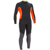 Combinaison néoprène 3/2mm cousu/collée voile homme Dinghy 500 noir/orange