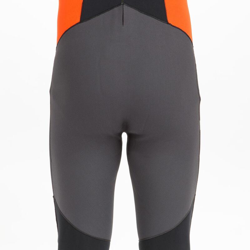 Wetsuit voor zeilen genaaid/gelijmd neopreen 3/2 mm heren 500 zwart/oranje