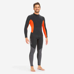 Combinaison néoprène 3/2mm cousu/collée voile homme Dinghy 500 noir/orange