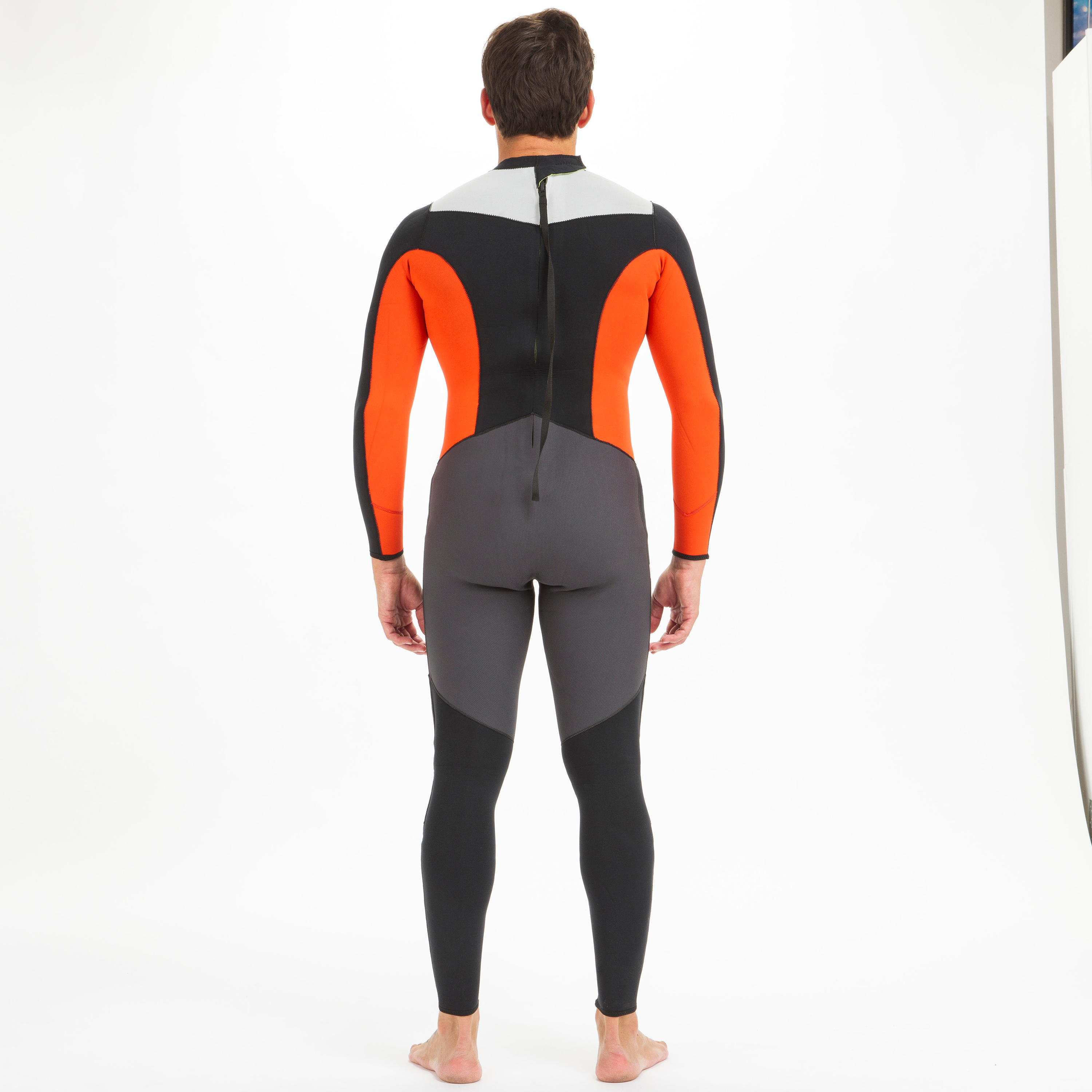 Combinaison néoprène 3/2mm cousu/collée voile homme Dinghy 500 noir/orange - TRIBORD