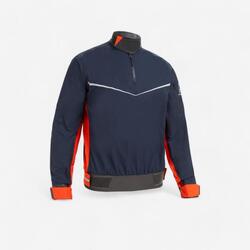 Chaqueta Náutica Vela Dinghy 500 Hombre Azul Oscuro/Naranja Cortaviento