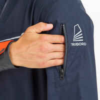 Men's Sailing Windproof Smock Dinghy 500 - Dark Blue/Orange