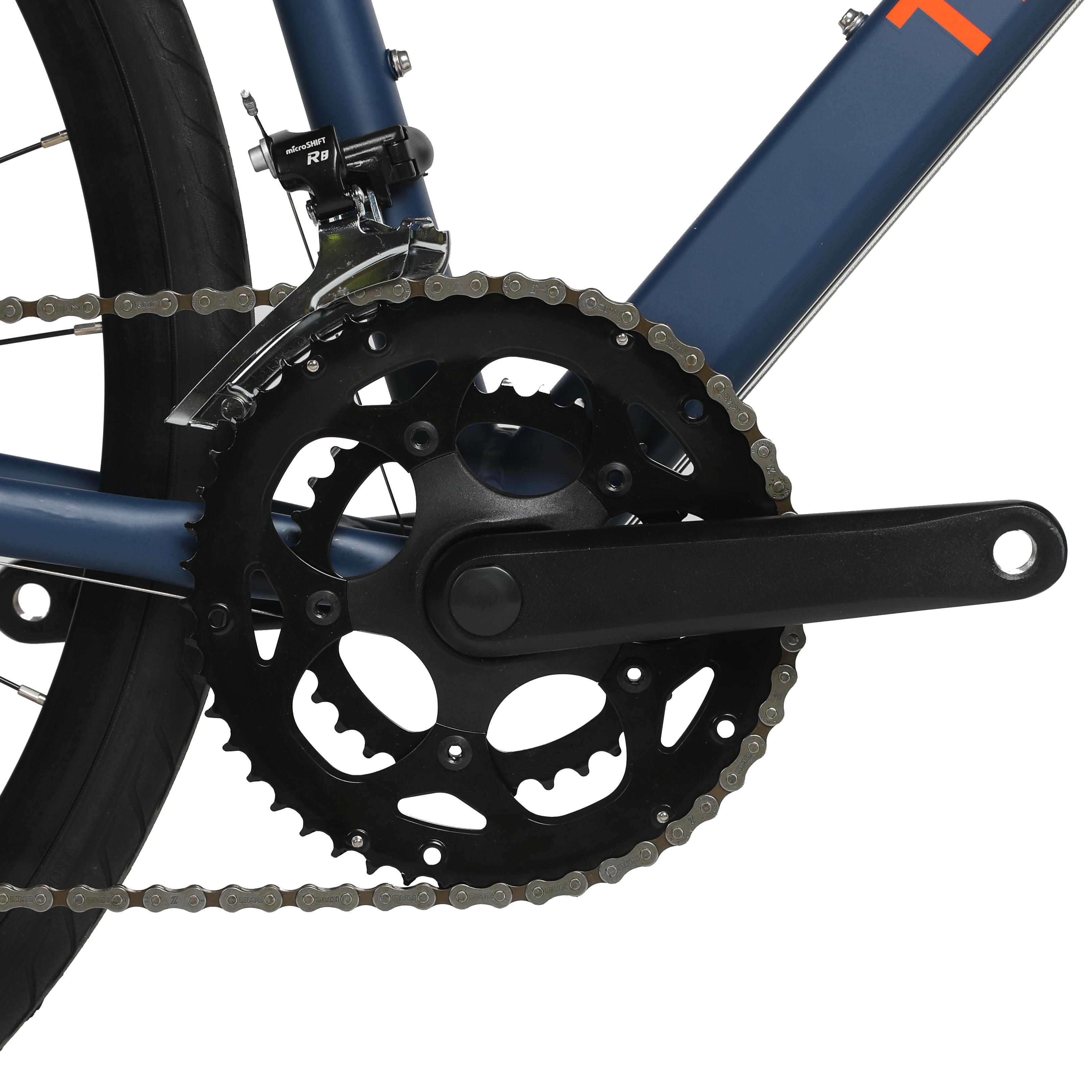 Vélo avec freins à disque guidon plat - RC 120 bleu/orange - TRIBAN