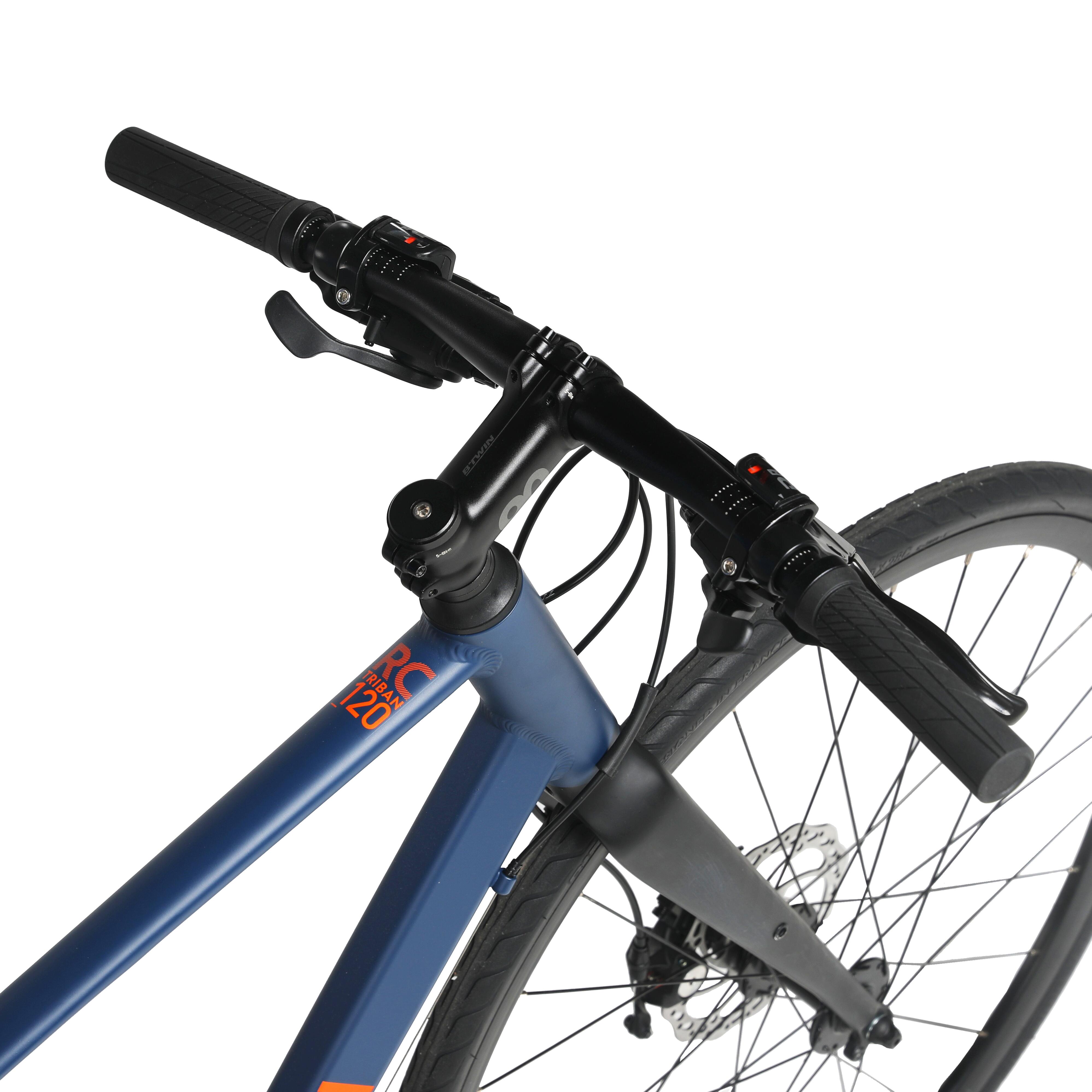 Flat Bar Road Bike - RC 120 FB Blue/Orange - TRIBAN