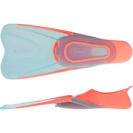 Adults’ snorkelling fins  SUBEA SNK 500 - turquoise coral