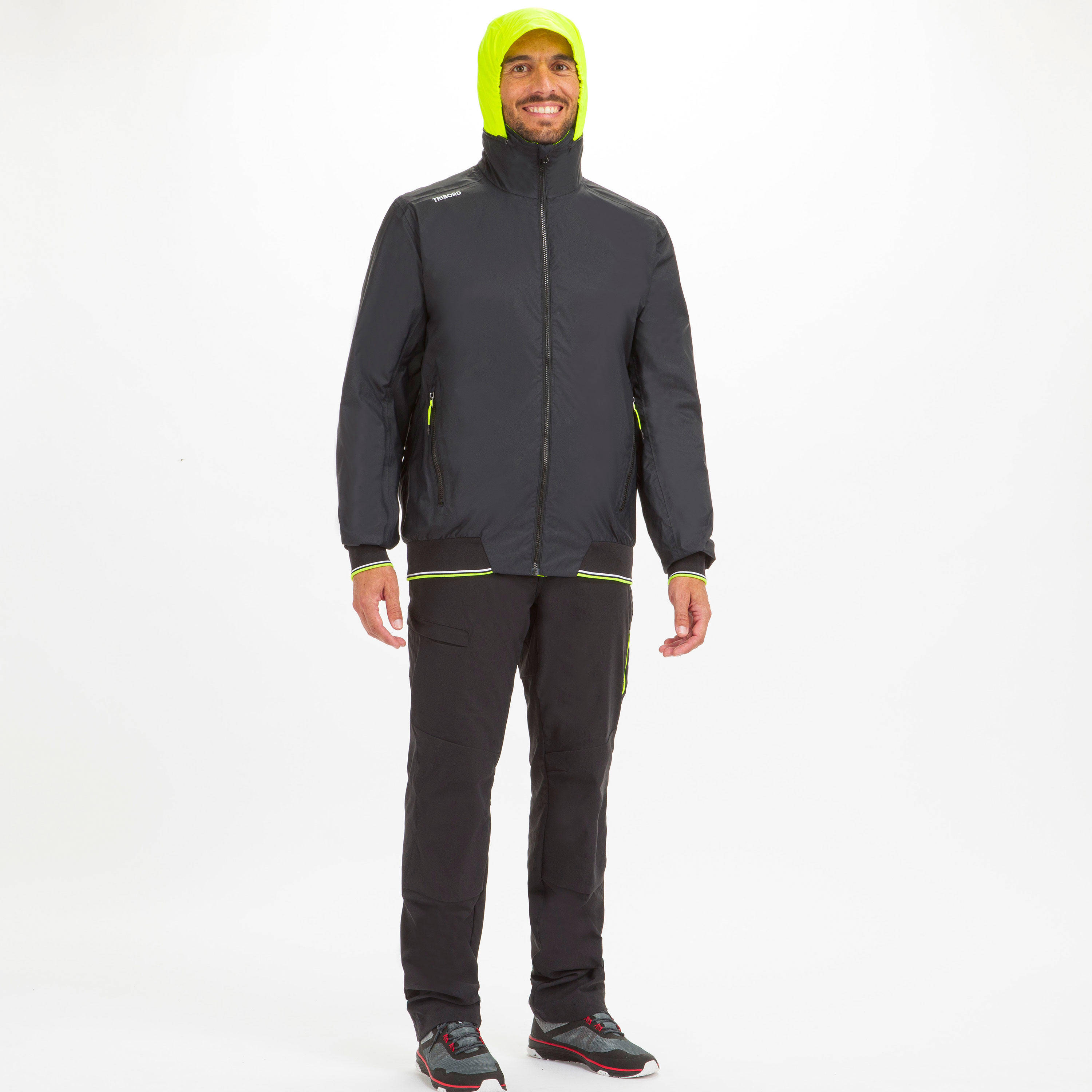 Men Waterproof Sailing Jacket Race 100 Black -  2