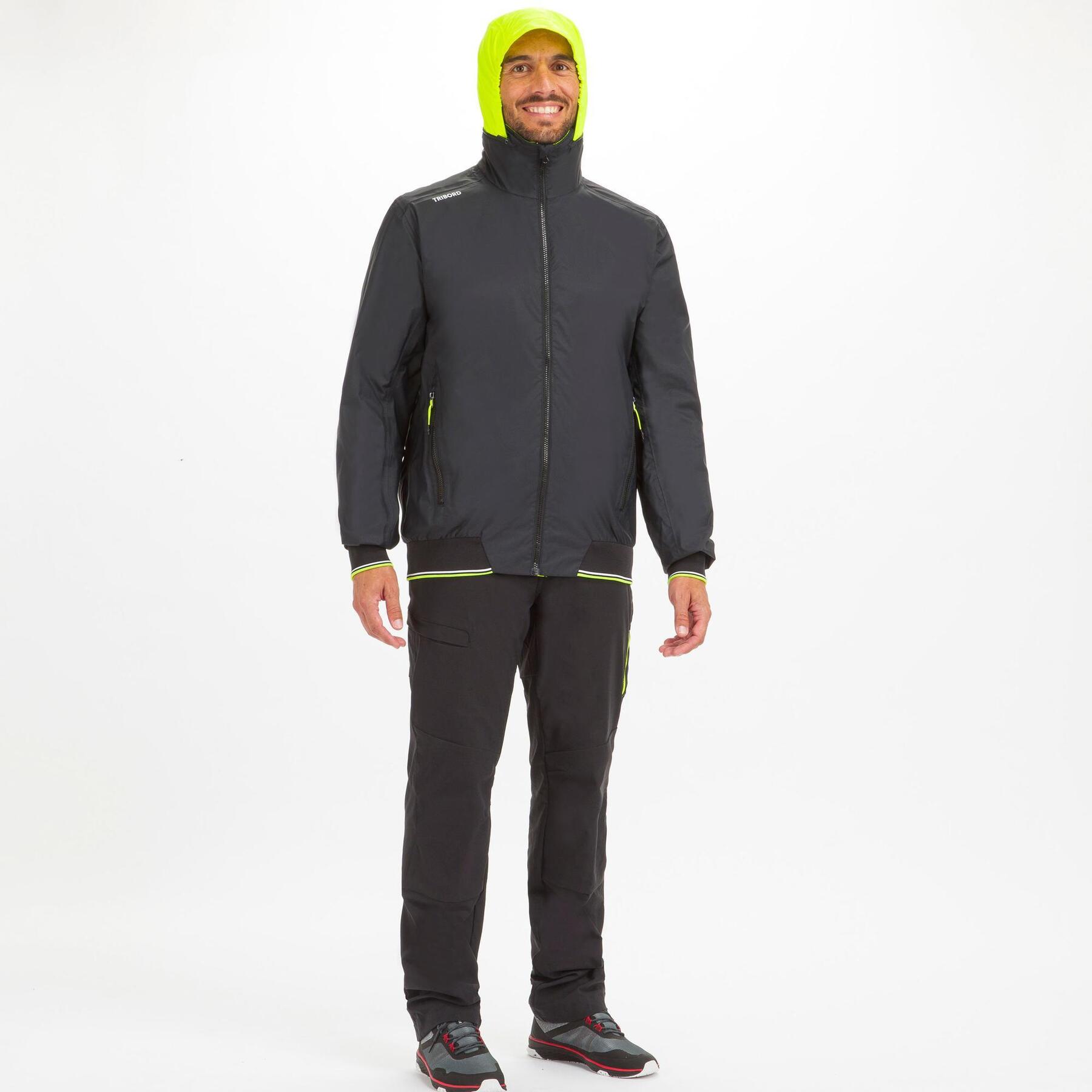 Men's Sailing 100 waterproof and windproof sailing anorak black