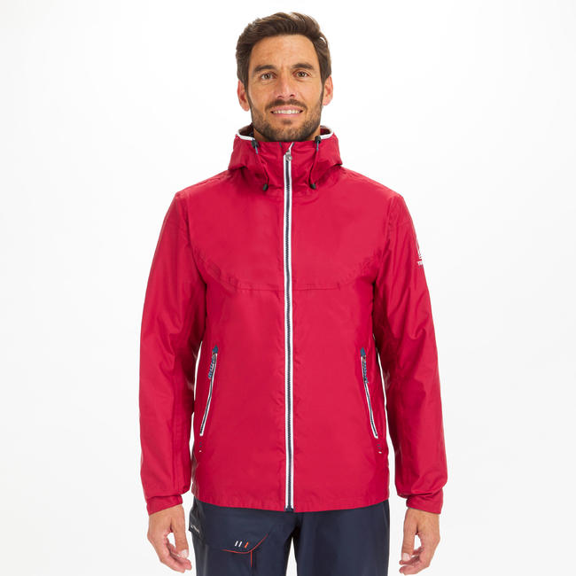 Men's Sailing Waterproof Jacket Sailing 100 Burgundy