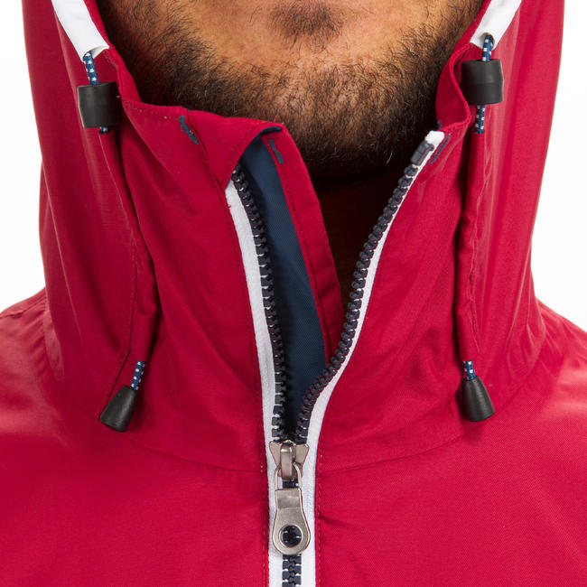 Men's Waterproof Sailing Jacket 100 Burgundy