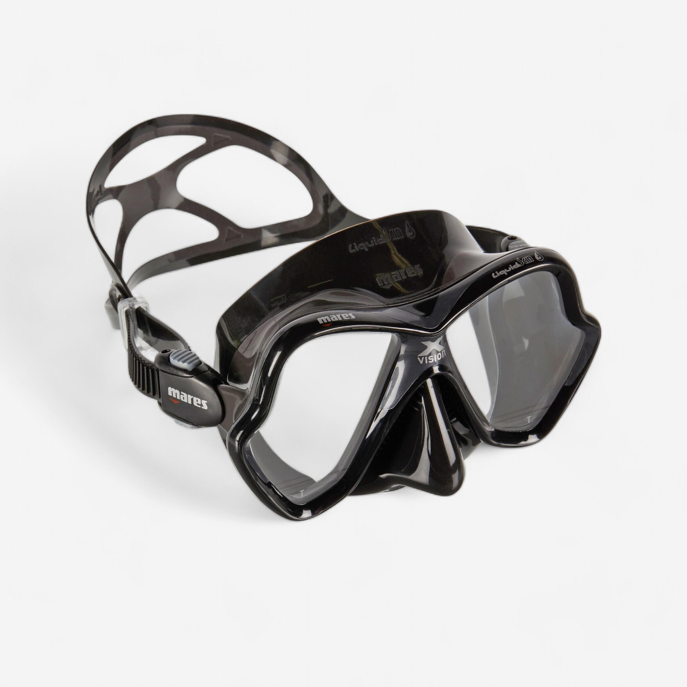 Snorkelling and Scuba Diving Mask Mares X Vision Liquid Skin Black Grey