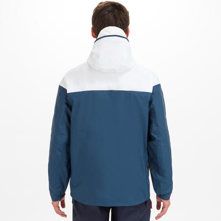 Men's waterproof sailing jacket 100 - White blue