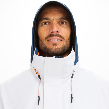 Чоловіча куртка 300 для вітрильного спорту, водонепроникна - Синя/Біла